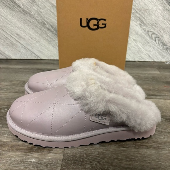 UGG | Cluggette Pearlized Slipper Leather Sheepskin Indoor Outdoor Gift New - Picture 4 of 13